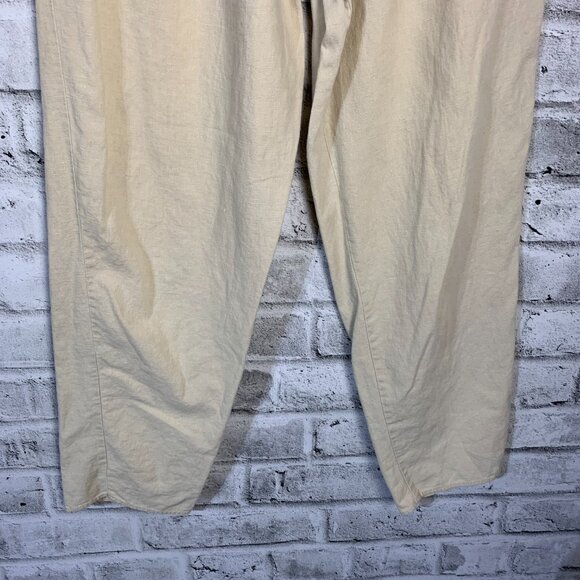 Vintage 90s Linen Blend Pleated High Rise Tapered Casual Trousers Dress Pants - Picture 3 of 14